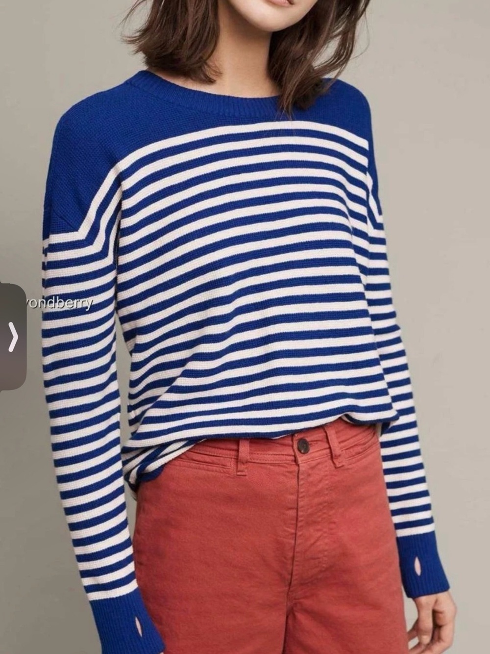 M.I.H. Blue and White Striped Wool Women’s Sweater